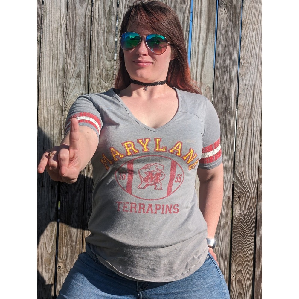 Under Armour Terrapins M Gray Ladies V Neck